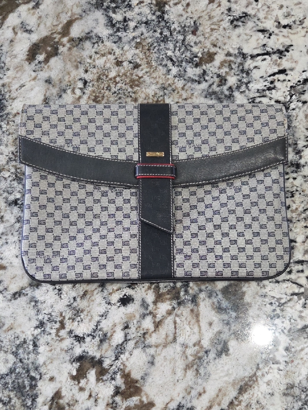 Linea Gani Vintage Monogram Canvas Clutch